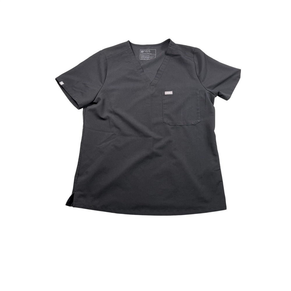 FIGS‎ Technical Collection Black Medical Scrub Top Women's Large Healthcare Uni
